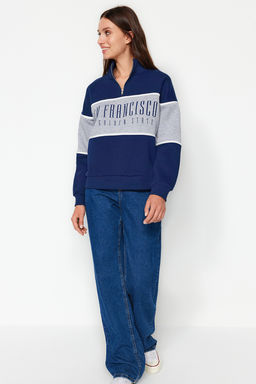 TRENDYOLMILLA Mint Basic Bask?l? Kal?n Ici Polarl? Orme Sweatshirt TWOAW23SW00117  фото 3