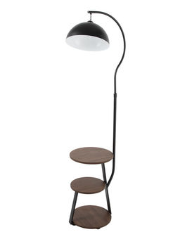 Торшер напольный со столиком Е27, 40 Вт, чёрный стол d=34 см, 42×42×162 см