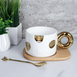 Чайный набор 250 мл 3 предмета с ложкой / SP2412-1-White /уп 60/ - Галеонтрейд фото 3