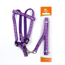 Комплект прошитый Косточки, ширина 1 см, поводок 120 см, шлейка 23-35 см, фиолетовый - Пижон фото 7