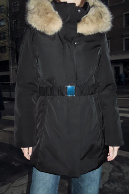 PUFFER JACKET WITH FAUX FUR HOOD, WATER AND WIND PROTECTION - Zara фото 8