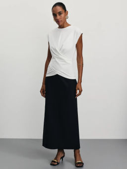 Футболка из хлопка с запахом / Zarina  фото 2