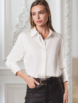 D29.275 Блузка женская натуральный белый