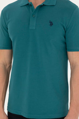 Мужская темно-зеленая базовая футболка - U.s. polo assn фото 6