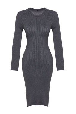TRENDYOLMILLA Lacivert Midi Triko Basic Elbise TWOAW23EL00023  фото 14