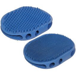 Цена за 2 шт. Щётка двухсторонняя силиконовая для вычесывания "ЛАПУСИКИ", коллекция БРО, цвет голубой, 11.5*15 (блистер)