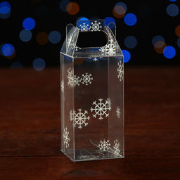 Цена за 5 шт. Складная коробка из PVC 4 x 4 x 8 см Праздничное настроение