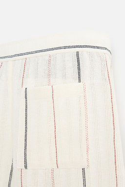 STRIPED TEXTURED BERMUDA SHORTS - Zara фото 10