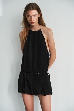 VESTIDO HALTER GLOBO / Negro - Zara фото 2