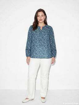 Ka??k Yaka Desenli Bluz