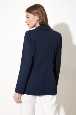 TRENDYOLMILLA Lacivert Regular Astarl? Dokuma Blazer Ceket TWOSS20CE0126  фото 11