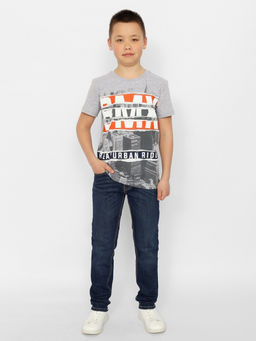 CRB wear/CSJB 63568-11-375 Футболка для мальчика,светло-серый меланж/Ex.Cherubino  фото 2