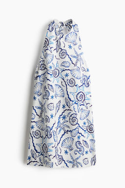 Vestido halter en mezcla de lino