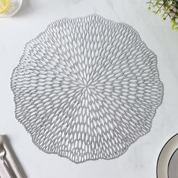 Набор салфеток сервировочных на стол Доляна Мэри, d=36 см, 4 шт, цвет серебряный  фото 15
