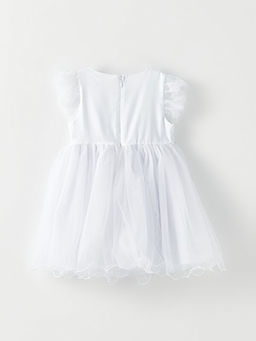 Bisiklet Yaka K?sa Kollu Basic K?z Bebek Elbise