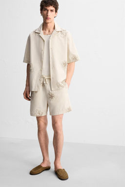 BERMUDA SHORTS WITH FLORAL EMBROIDERY - Zara фото 6
