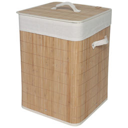 Корзина для белья Бамбуковая с ручками и крышкой 35*35*50см арт. 312139