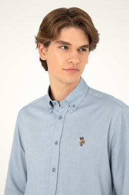 Мужская темно-синяя базовая рубашка с длинным рукавом Неожиданная скидка в корзине - U.s. polo assn фото 2