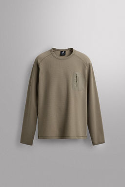 WAFFLE-KNIT POCKET T-SHIRT - Zara фото 8