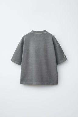 CAMISETA INTERLOCK GARMENT DYE / Gris - Zara фото 2