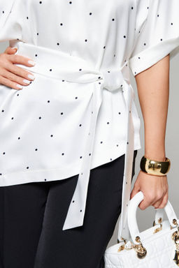 Блуза 6306 молочный+горох - B&F фото 2