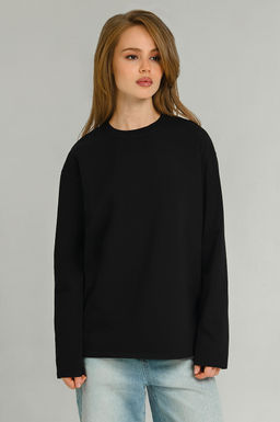 Арт. 12701/1 Лонгслив оверсайз 42-52 (6 шт) Цвет:черный