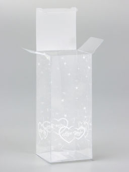 Цена за 5 шт. Складная коробка из PVC LOVE YOU, прозрачная с рисунком, 5?5?12 см 5 шт. - UPAK LAND фото 3