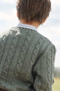 CABLE-KNIT JUMPER 100% WOOL LIMITED EDITION