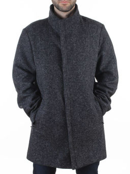 475644251 DK. GRAY Пальто Френч демисезонное мужское (65% шерсть,35% кашемир)