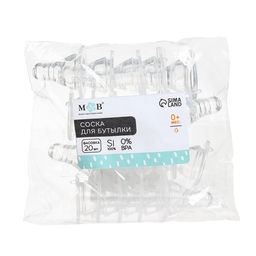 Соска на бутылочку M&B «Anti-colic», антиколиковая, классическое горло, от 0 мес, медленный поток, фасовка 20 шт.