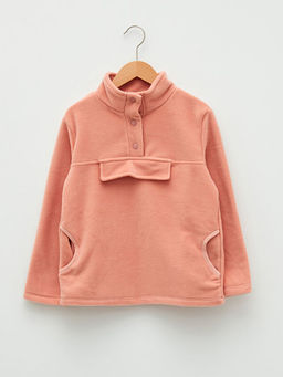 Dik Yaka Basic Uzun Kollu Polar K?z ?ocuk Sweatshirt