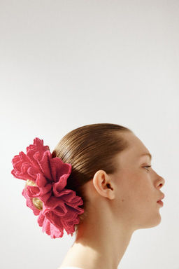 MAXI COTTON SCRUNCHIE WITH EMBROIDERY - Zara фото 2