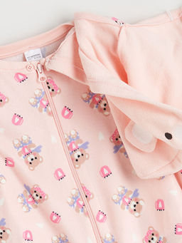 Kap??onlu Desenli Polar K?z ?ocuk Uyku Tulumu