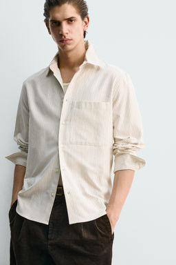 STRIPED TEXTURED OXFORD SHIRT - Zara фото 6