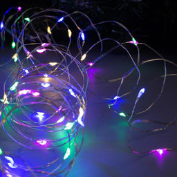 Гирлянда Нить 10 м роса, IP20, серебристая нить, 100 LED, свечение мульти, 12 В - Luazon lighting фото 3