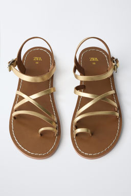 SANDALIA PIEL / Oro - Zara фото 4