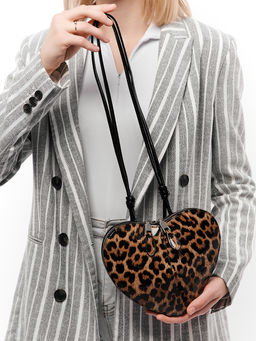 LACCOMA сумка НИ836-лепард черный натуральная кожа хлопок