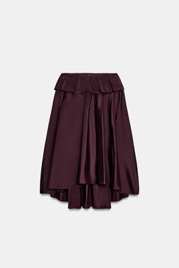 FALDA MIDI VOLUMEN / Burgundy - Zara фото 5