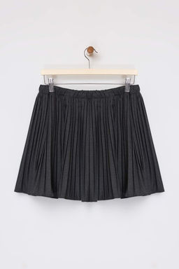 Antrasit Piliseli Poliviskon Dokuma Mini Etek TWOSS26ET00014 - Trendyolmilla фото 2