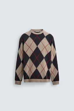 ARGYLE JACQUARD JUMPER - Zara фото 6