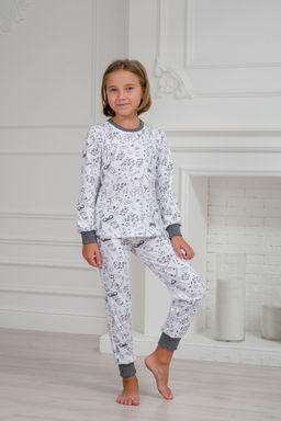 Пижама детская из интерлока Потешка котик темно серый - Амадэль фото 12