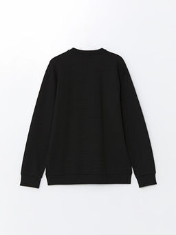 Bisiklet Yaka Uzun Kollu Erkek Dokulu Sweatshirt - Waikiki фото 2