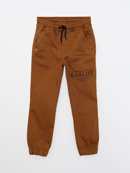 Beli Lastikli Bask?l? Gabardin Erkek ?ocuk Jogger Pantolon