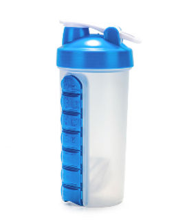 Бутылка/Шейкер JUST SHSC-600 с таблетницей, синий, для спортивного питания 600ML/уп60