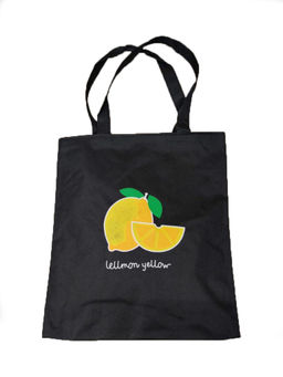 Сумка шоппер черная с цветными принтами в ассортименте