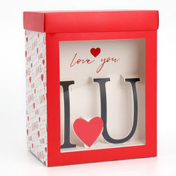 Коробка подарочная складная с 3D эффектом, упаковка, «Love you», 18×14×23 см