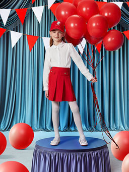 Beli Lastikli Pileli K?z ?ocuk Etek