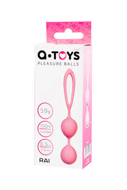 Вагинальные шарики A-Toys by TOYFA Rai, силикон, пудровый розовый, 17 см