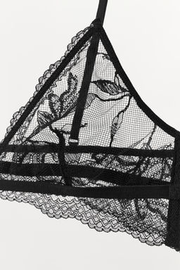 FLORAL EMBROIDERED TRIANGLE BRA - Zara фото 14