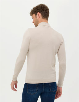 Kum Melanj Slim Fit Bal_k__ Yaka Basic Triko Kazak - Pierre cardin фото 5